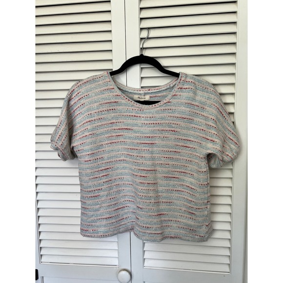 Madewell Tops - Madewell Sweater Tee XXS Coastal Americana Pastel Knit French Girl Boxy Top